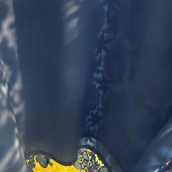 Anne Klein Blue Sleeveless Ruffle Mock Neck Dress - Picture 6 of 11